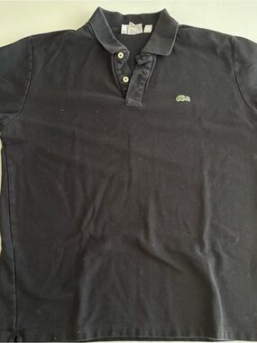 Lacoste Men’s Black Polo with Green Crocodile Logo